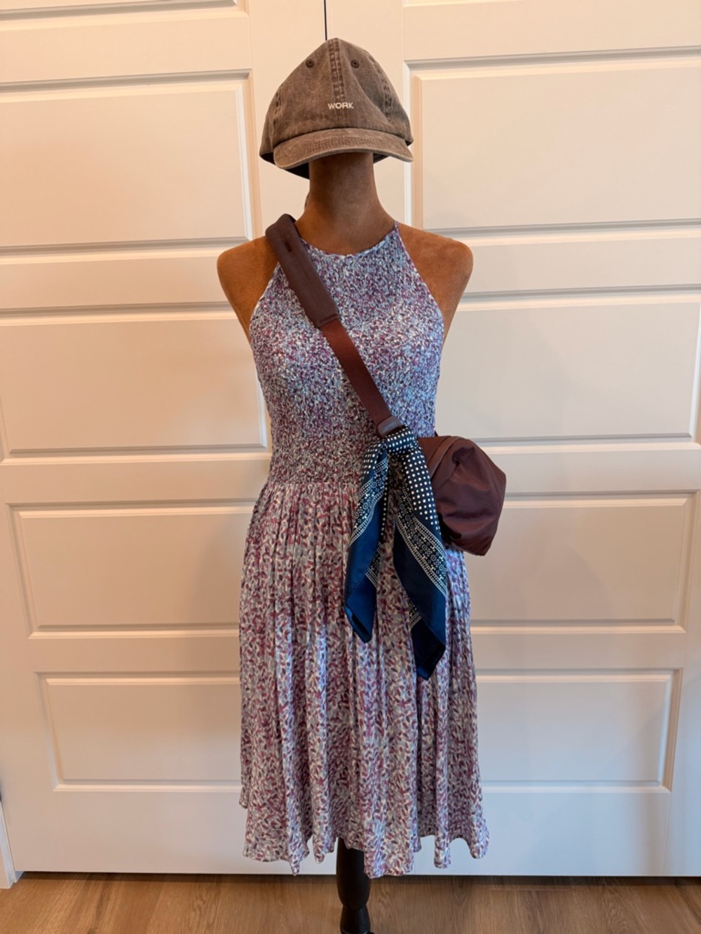 Urban Outfitters Lavender Floral Backless Halter Dress